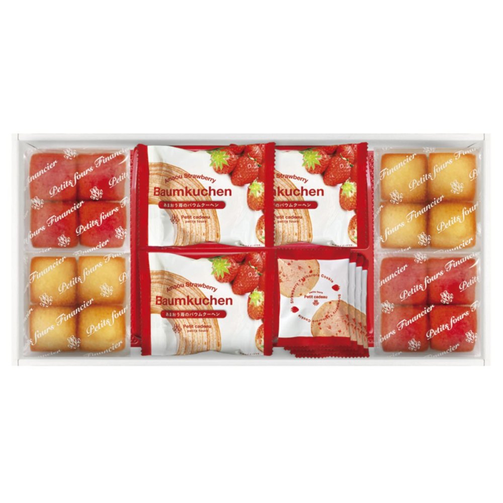 あまおう苺 バウムクーヘン プチフィナンシェ ギフトボックス 計11点入 スイーツ 個包装 焼き菓子 アソート おやつ お茶菓子【沖縄県・離島 配送不可】