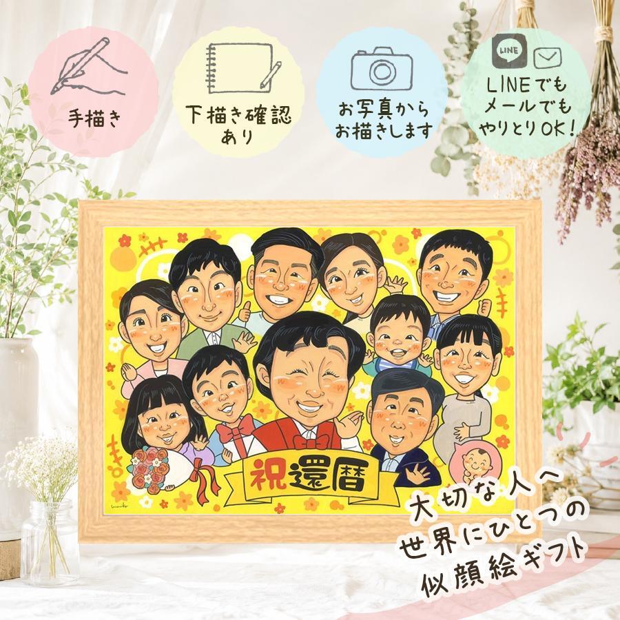 記念日のギフトに、特別な記念の似顔絵はいかがですか。 似顔絵 還暦祝い ギフト 名入れ 贈り物 手描き プレゼント 記念日 長寿 お祝い 敬老の日 大人数 ご両親 家族 祖父母 名入れ 下書き確認 修正無料 実績多数 親孝行 サプライズ かわいい 還暦祝い 60歳 宝物 古希 お祝い返し 色紙 白寿祝い 卒寿祝い メモリアルギフト ブライダルギフト 喜ばれる 傘寿祝い 感動 披露宴 快気祝い