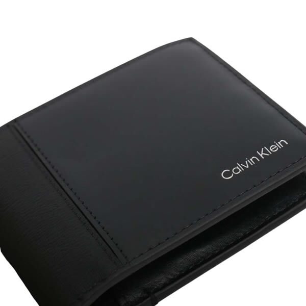 カルバンクライン CALVIN KLEIN 二つ折り財布 折り畳み REFINED MIX BILLFOLD WITH COIN lv04d1304g-ub1 ブラック BLACK