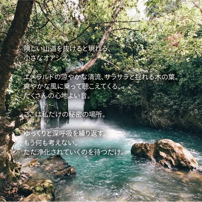 せせらぎ感じるナイトタイムオイル《Little oasis》｜天然精油・涼やかな秘境