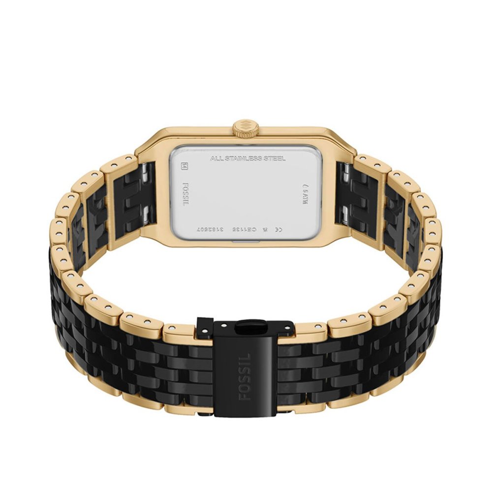 フォッシル FOSSIL 腕時計 レディース RAQUEL デイト アナログ ステンレススチール＆ブラックセラミックウォッチ CE1135【2026 新作】