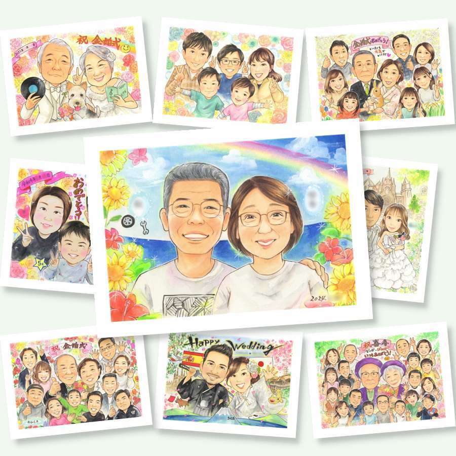 結婚記念日のプレゼントに、似顔絵を見るたびその日の気持ちがよみがえります。修正無料・下書き確認付き。安心してご注文いただけます。 両親 贈り物 似顔絵 ギフト 手描き 名入れ プレゼント 結婚記念日 誕生日 記念 お祝い 両親 お母さん ご夫婦 お父さん 下書き確認 名入れ 修正無料 喜ばれる サプライズ 宝物 かわいい 両親 一生もの 2人 カップル 古希祝い 同窓会 感謝の品 節目 卒寿祝い