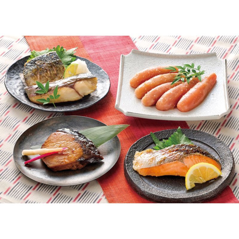 お歳暮・冬ギフト 博多の味 やまや 辛子明太子とレンジで簡単焼き魚セット (38326) ※送料無料(北海道・沖縄・離島への配送不可)