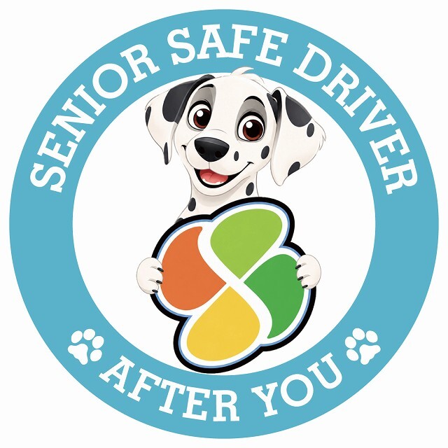 カーサイン 高齢者マーク SENIOR SAFE DRIVER ダルメシアン ステッカー シール 直径13cm 肉球 日本製 車