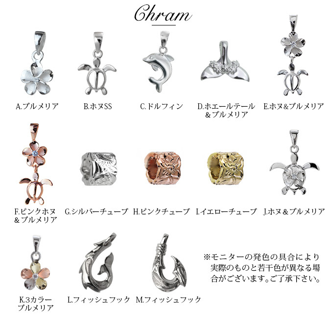 ハワイアンジュエリー アンクレット 選べるチャーム パーツあずきチェーン 太約1.8mm 長さ 選べる 約20cm～25cm 0.5cm刻みで選べる シルバー925 メンズ レディース 誕生日 プレゼント ハロウィン 【品番：SCL12】