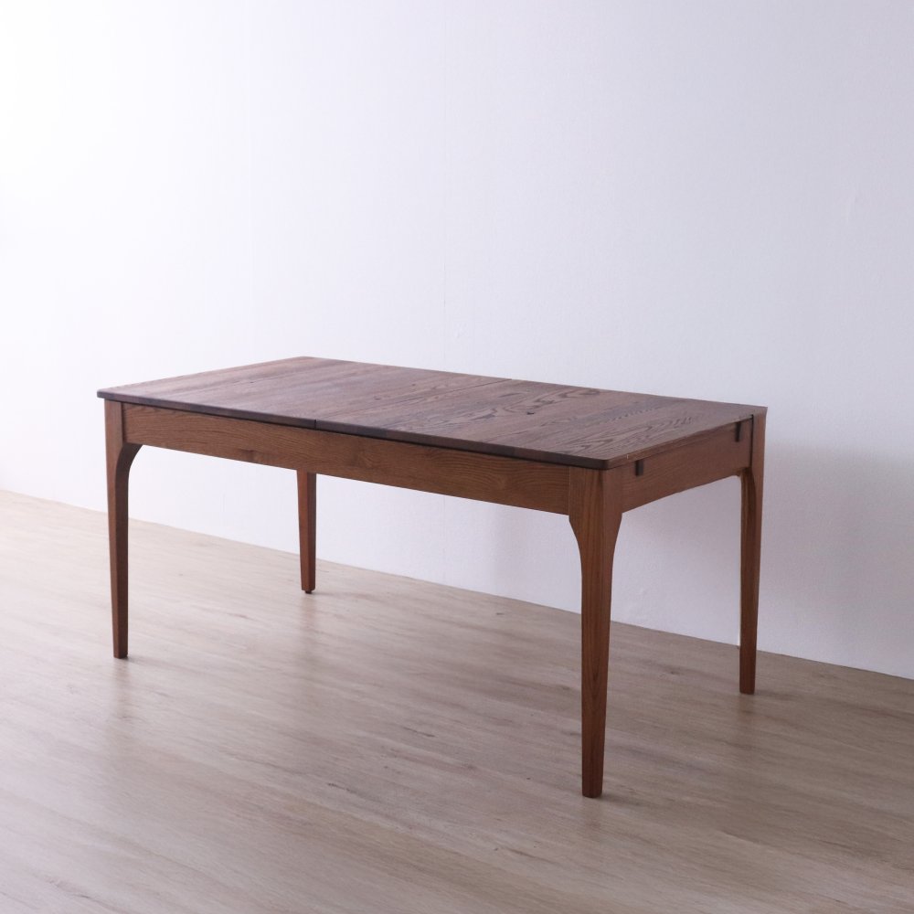 ダイニングテーブル 伸長式 無垢材 レッドオーク 天然木 W150/180xD80xH71cm 食卓テーブル 木製 食卓机 リビング ダイニング ブラウン おしゃれ 新生活