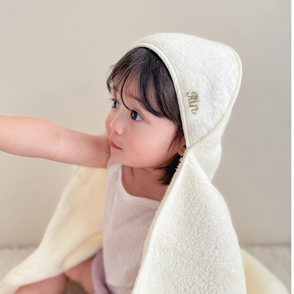 【名入れ無料】出産祝い タオル バスローブ 男の子 女の子 | Nuage オーガニックコットンMokuMoku フード付きバスタオル | ベビー バスポンチョ 名前入り ブランケット 刺繍 キッズ オーガニックコットン 綿100％ 赤ちゃん ギフト プレゼント おしゃれ 双子 ベルビーアンファン BelleVie Enfant