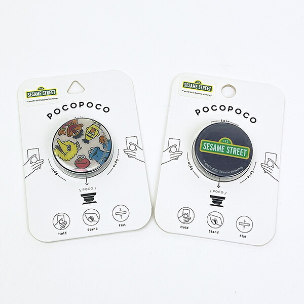 セサミストリート POCOPOCO ロゴ スマホグリップ スマホ用品