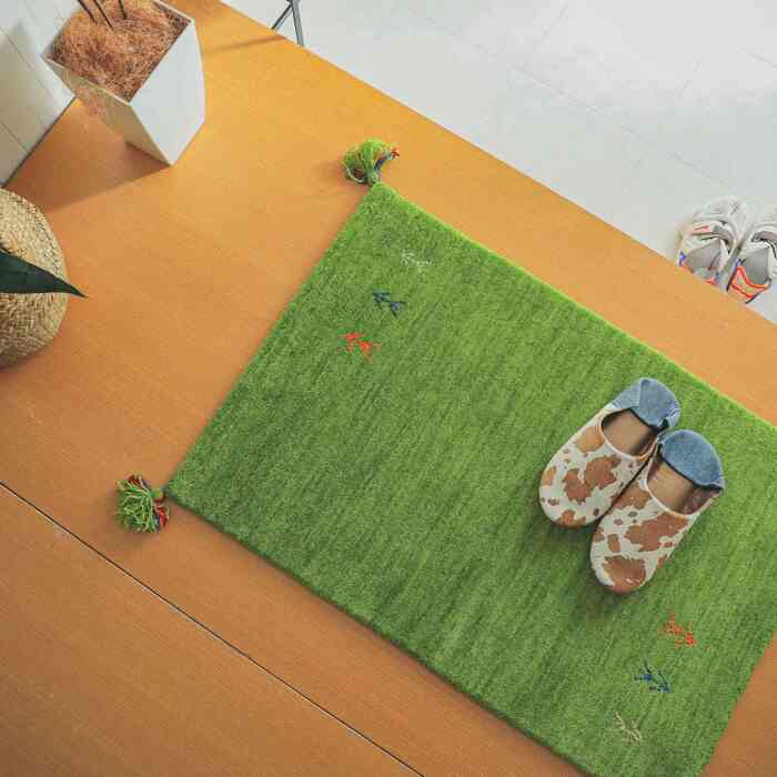 ラグ カーペット マット 玄関 玄関マット おしゃれ 40x60cm シンプルギャッベマット HOT対応 アヤカ 北欧 モダン シンプル デザイン かわいい かっこいい ギャッベ インド製 ホット 床暖 OK 送料無料 手織り 肌触り
