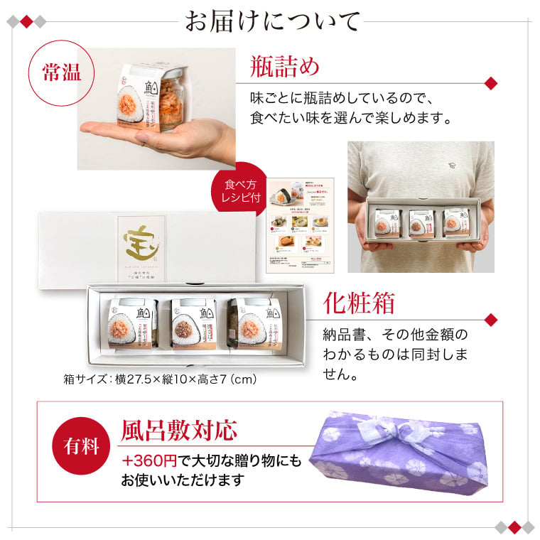 敬老の日 内祝い 誕生日 【送料無料】 魚屋手作り 贅沢 おにぎりの具 2種3個セット 福井サーモン・焼きさば 常温保存 ご飯のお供 ギフト