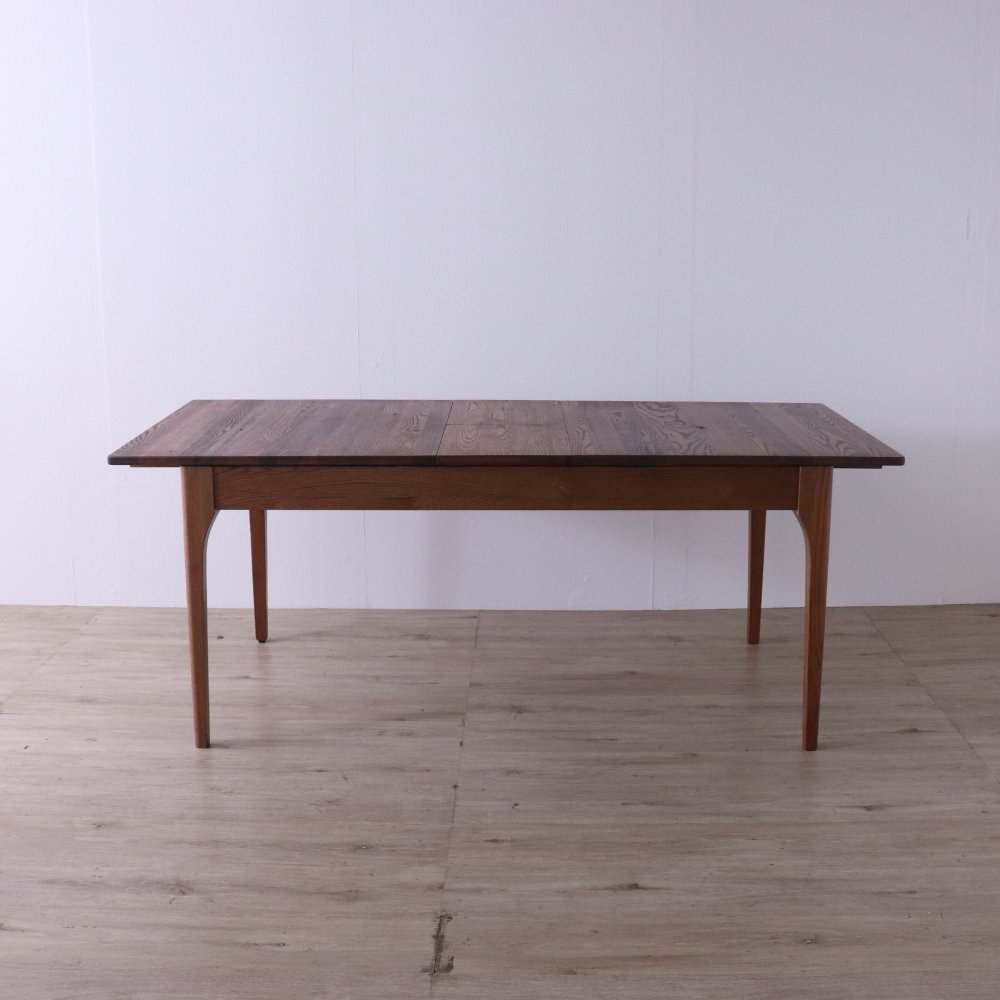 ダイニングテーブル 伸長式 無垢材 レッドオーク 天然木 W150/180xD80xH71cm 食卓テーブル 木製 食卓机 リビング ダイニング ブラウン おしゃれ 新生活
