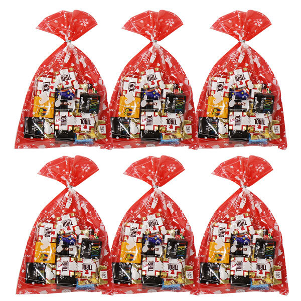 (全国送料無料)【6袋】お菓子 詰め合わせ クリスマス袋 チロルチョコ（バラエティ・ミルクヌガー）20粒 袋詰め メール便 (omtmb9380z)