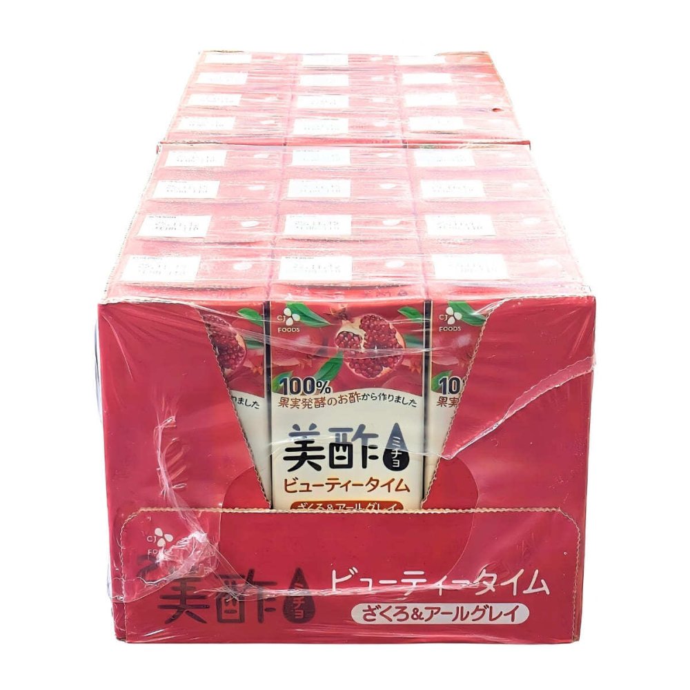 美酢（ミチョ）ビューティータイム　ざくろ&アールグレイ　紙パック　200ml×24本　ストレート飲料　CJ FOODS　#47506　ビネガードリンク　ストロー付属　お買い物マラソン
