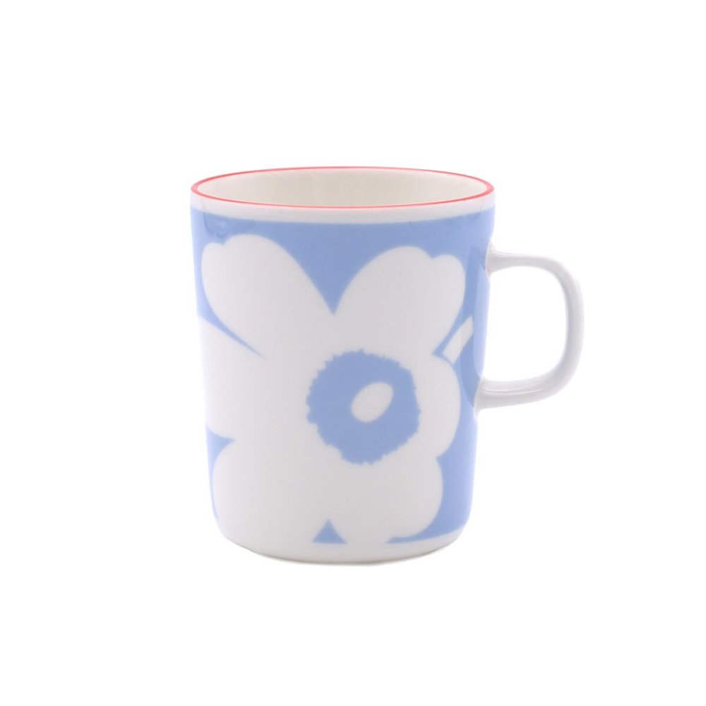 マリメッコ ユフラ ウニッコ マグカップ 250ml ホワイト/ライトブルー/オレンジレッド marimekko UNIKKO JUHLA マグ 食器 ギフト 耐熱 電子レンジ対応 結婚祝い プレゼント 贈り物
