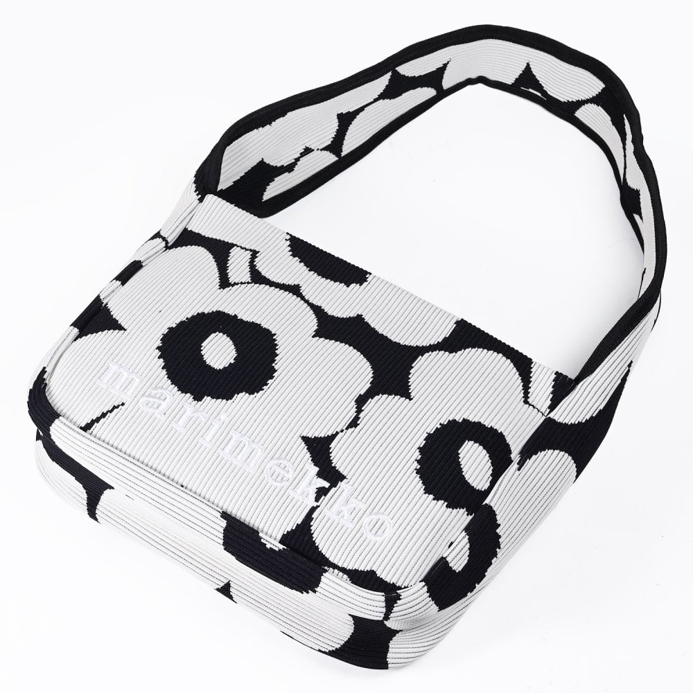 マリメッコ marimekko ショルダーバッグ ニットバッグ Unikko ウニッコ レディース ブラック 94141 094141 911 北欧雑貨 北欧デザイン 送別会 誕生日 お中元 結婚祝い 結婚式 高級 父の日 母の日 ホワイトデー