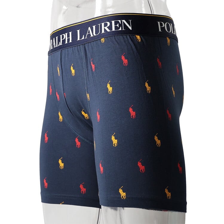 ポロラルフローレン：COTTON STRETCH POUCH ボクサーブリーフ（クルーズネイビー/オールオーバープリント)[ボクサーパンツ/ 男性下着/ メンズインナー/人気ブランド/おすすめギフト/誕生日プレゼント/メンズファッション]