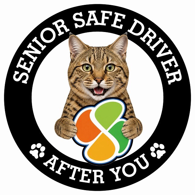 カーサイン 高齢者マーク SENIOR SAFE DRIVER ピクシーボブ ステッカー シール 直径13cm 肉球 日本製 車