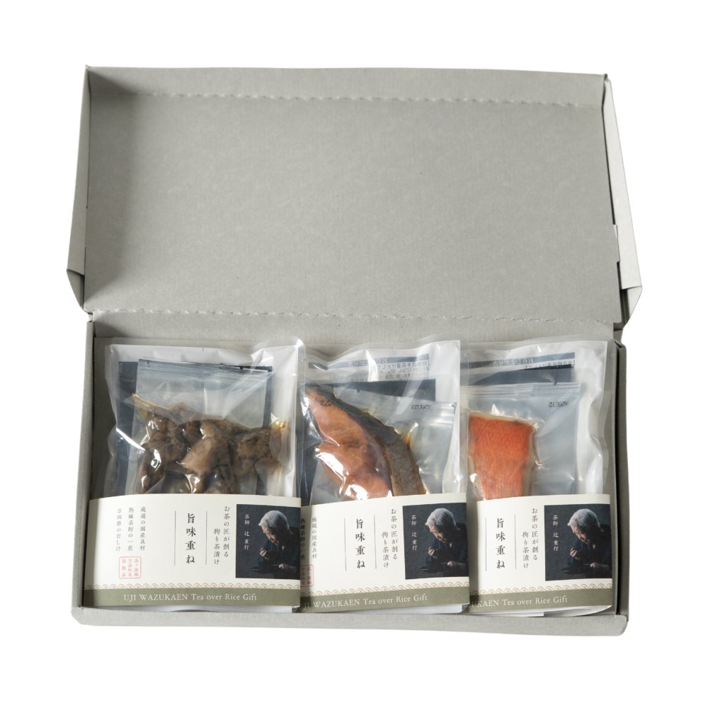 お茶漬け 玉露入り 高級 ギフト 海鮮 グルメ【こだわり茶漬け『旨味重ね』】3食(金目鯛、鰤照り焼き、炭火鶏)国産茶葉使用(茶一筋60年茶師辻重行監修)ギフト箱入り 国産原料・化学調味料・保存料不使用 /内祝い/お返し/ご挨拶/ギフト/プレゼントに【ネコポス対応】