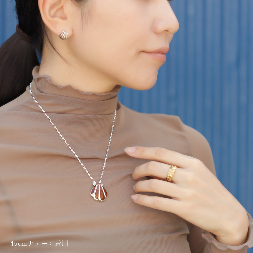 ハワイアンジュエリー コアウッド ペンダントトップ 刻印無料 シェル型 コアウッド ロジウムコーティング aumakua シンプル シルバー925 ネックレス チェーン別売 メンズ レディース 誕生日 プレゼント ハロウィン 【品番：045-61-01】