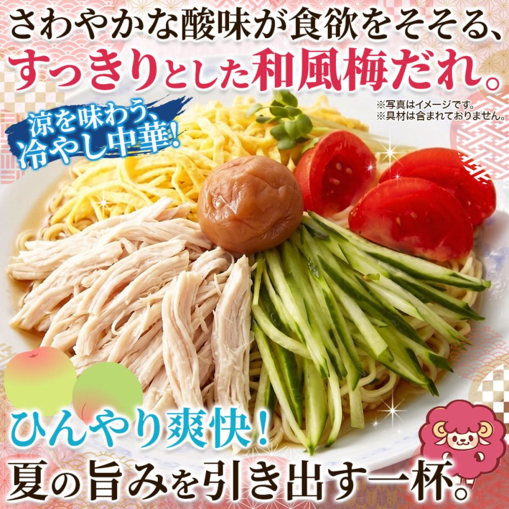 うめねぇちゃん 冷やし中華 5食セット 冷やし麺 生麺 スープ付き 個包装 夏麺 中華麺 ポスト投函便