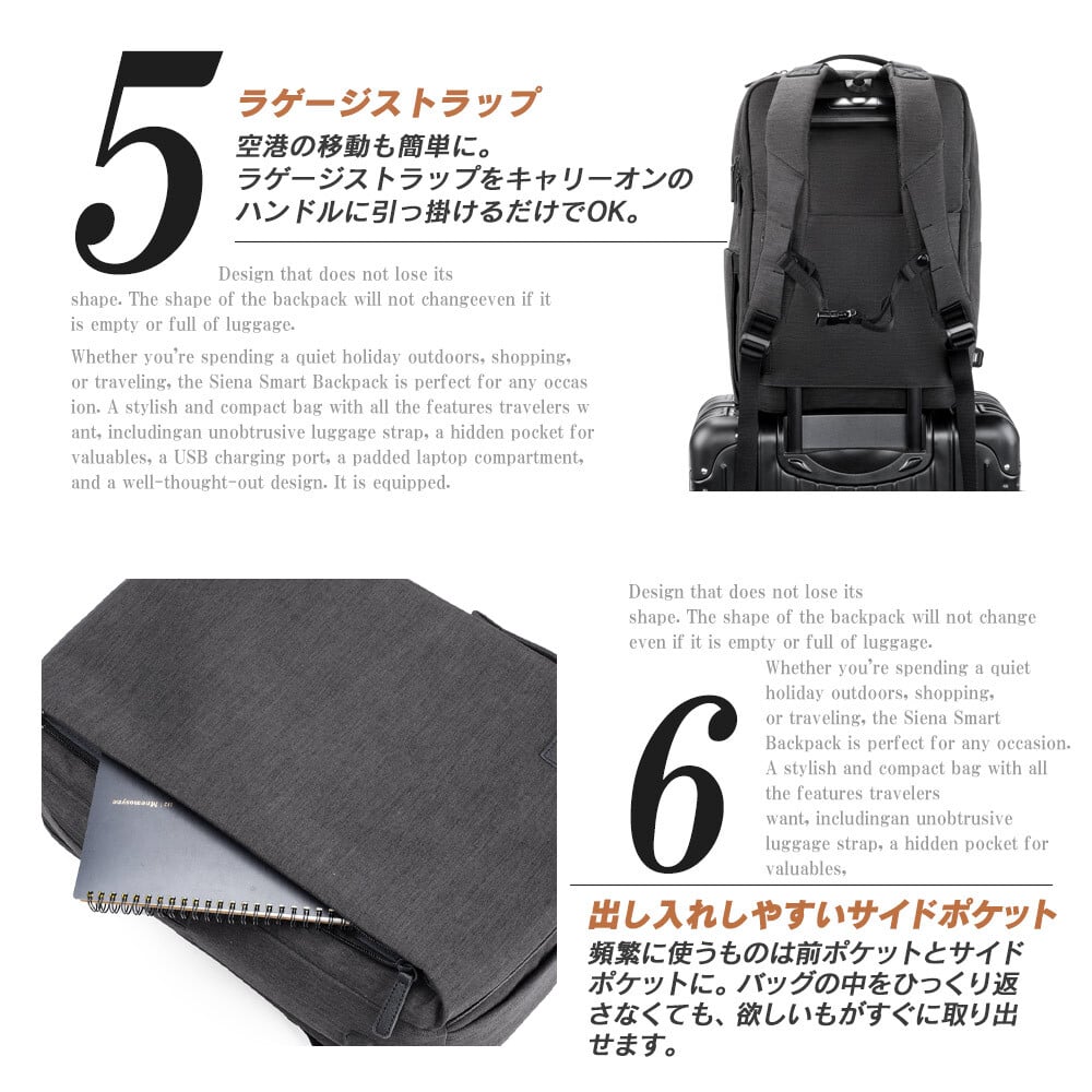【正規輸入販売代理店】Nordace Siena Pro15 日本限定カラー リュック ビジネスリュック メンズ レディース ブランド [ ノルディス シエナ プロ ND1118 ] 大容量 軽量 USB充電ポート付き 180°開口 旅行 通学 通勤 プレゼント 新生活