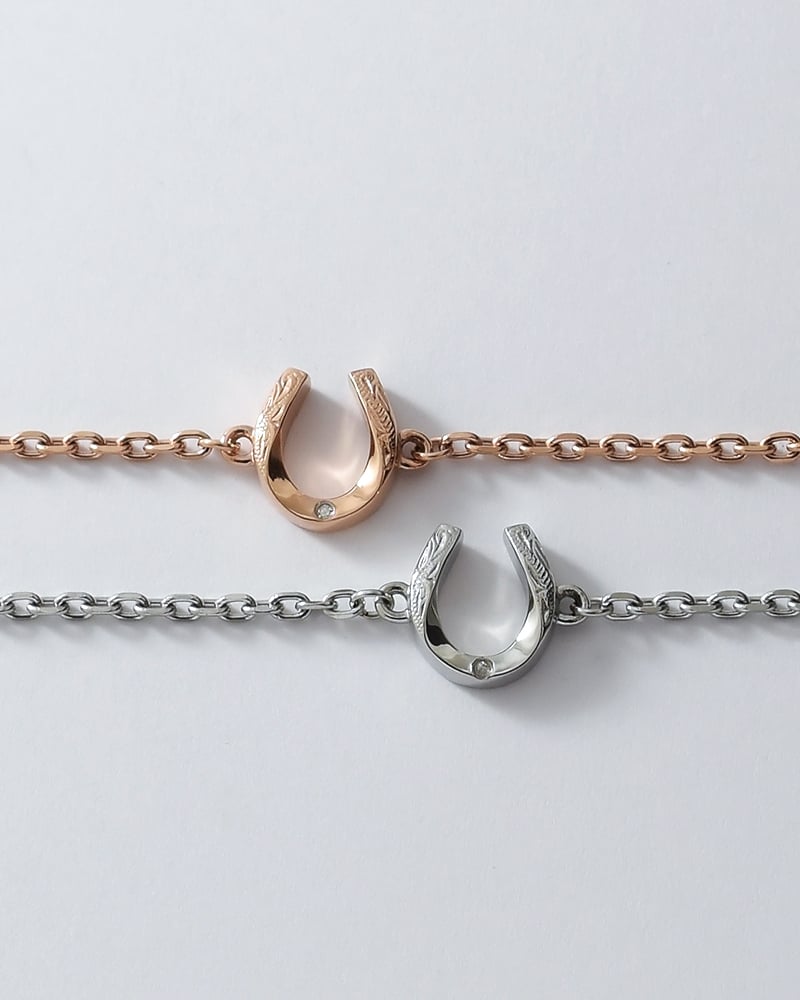 ハワイアンジュエリー ペアブレスレット つけっぱなし ステンレス 金属アレルギー ブランド 大人 シンプル ホースシュー 馬蹄 ダイヤモンド サージカルステンレス 2本セット クリスマス 記念日 プレゼント テラグラティア Terra-gratia PairBracelet【lstb014pair】