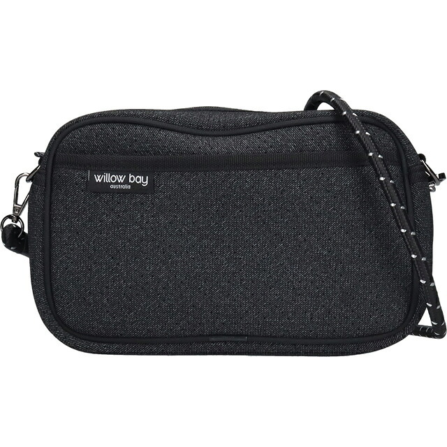 ウィローベイ ショルダーバッグ レディース ブランド WILLOWBAY ラージクロスボディバッグウィズロープ クロスボディ BLACK DENIM