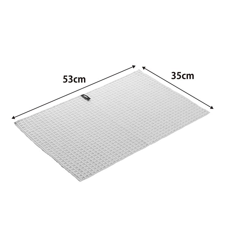 山崎実業 吸水マット 53×35cm 2枚組 タワー 公式 tower 11218 11219 ライトグレー ブラック キッチン 台所 水切りマット ふきん 布巾 クロス 大判 キッチンクロス 2枚セット 食器拭き 台拭き ループ付き ワッフル生地 ディッシュクロス 吸水 タオル 大きめ 洗濯機 おしゃれ