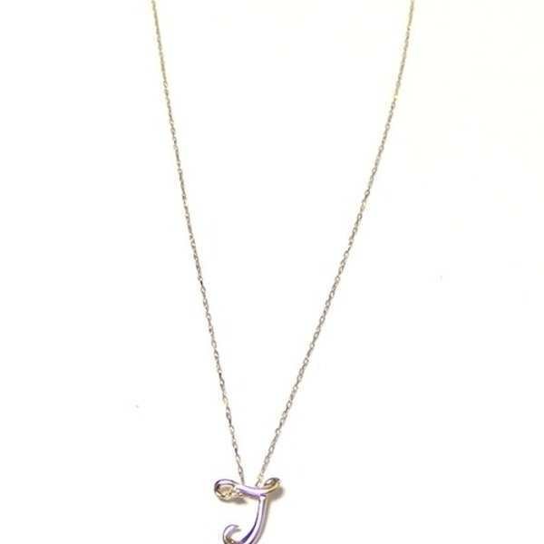 イニシャル ネックレス K18 ゴールド ダイヤモンド 0.01ct ペンダント アルファベット T 一粒ダイヤ レディース アクセサリー 18金 誕生日 プレゼント ギフト