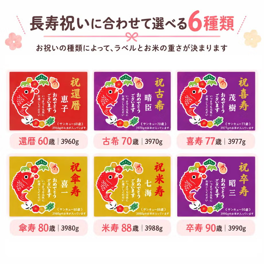 長寿祝い俵米「めでたい」還暦・古希・喜寿・傘寿・米寿・卒寿