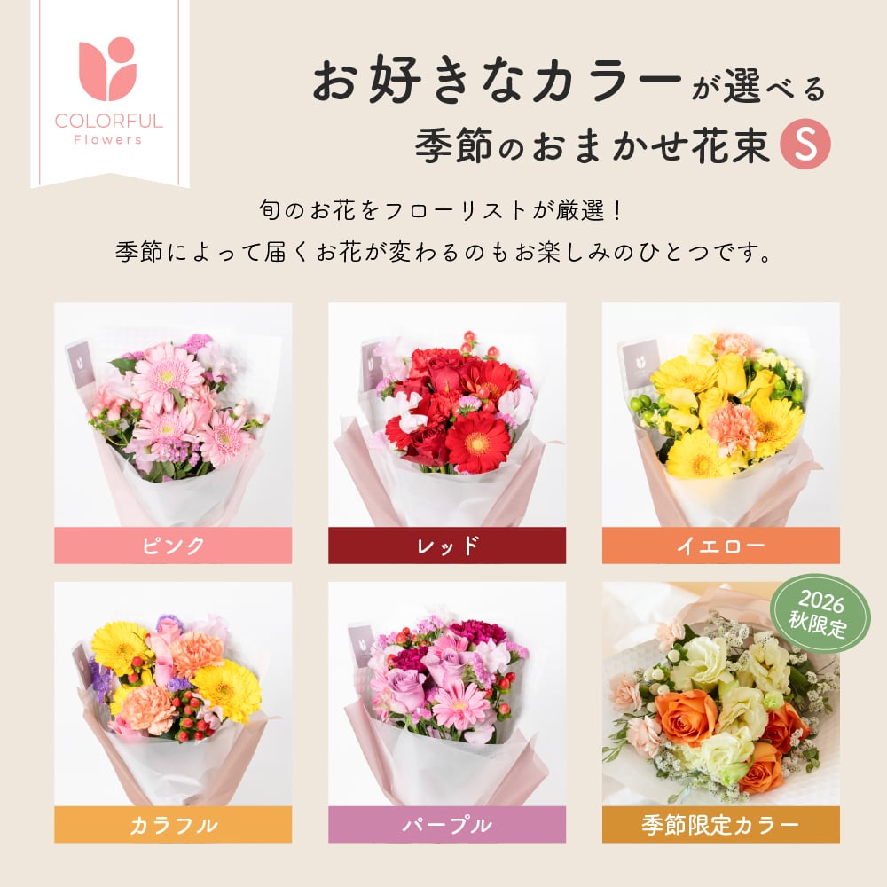 季節のおまかせ 花束Sサイズ ブーケ 韓国ラッピング 花束 生花 花市場から直送 ガーベラ バラ カーネーション  お祝い 誕生日 記念日