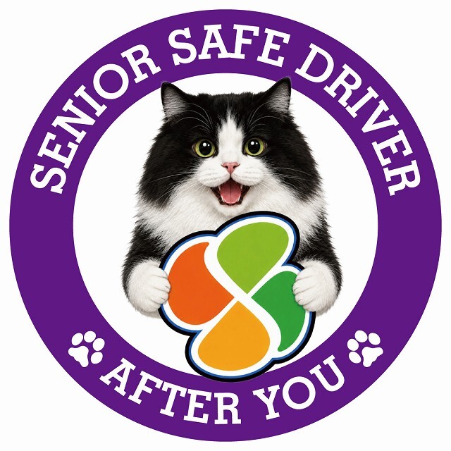 カーサイン 高齢者マーク SENIOR SAFE DRIVER キムリック ステッカー シール 直径13cm 肉球 日本製 車