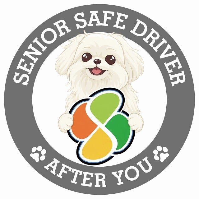 カーサイン 高齢者マーク SENIOR SAFE DRIVER マルペキ ステッカー シール 直径13cm 肉球 日本製 車