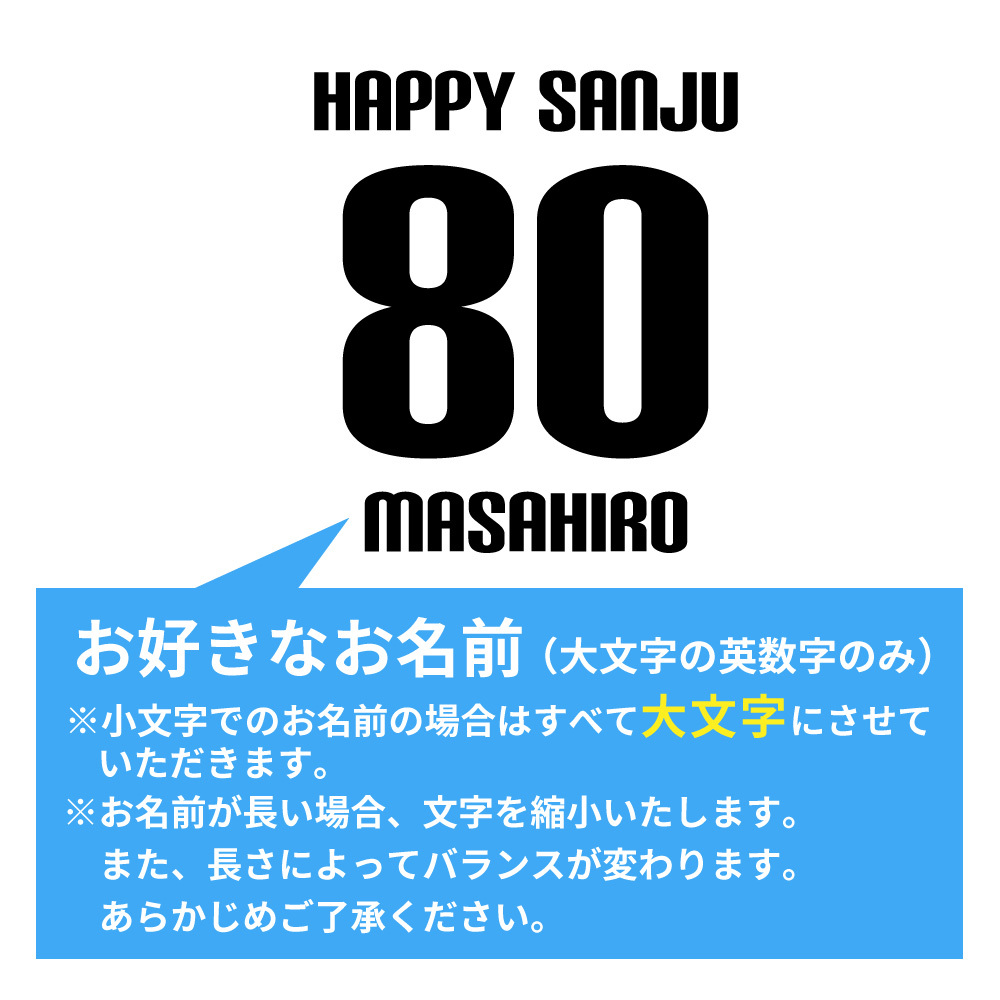 傘寿祝い 名入れ無料トレーナー 男性 女性 共通 【HAPPY SANJU】プレゼント スウェット 傘寿 お祝い 80歳の誕生日 