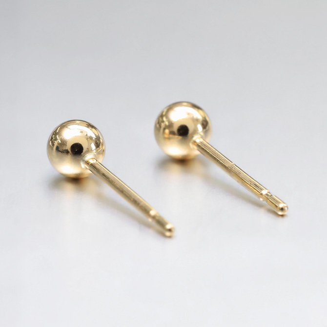 K18 ゴールド ピアス 丸玉ピアス 18金 18Kイエローゴールド 18Kピンクゴールド 14Kホワイトゴールド 片耳(1個)購入可 スタッドピアス ボール スフィア シンプル プラリネ 彼女 妻 女性 レディース ハロウィン 【品番：RME-917M3Y】