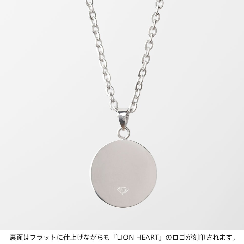 ライオンハート ハウル コイン ネックレス ステンレス クリアジルコニア メンズ ブランド LION HEART
