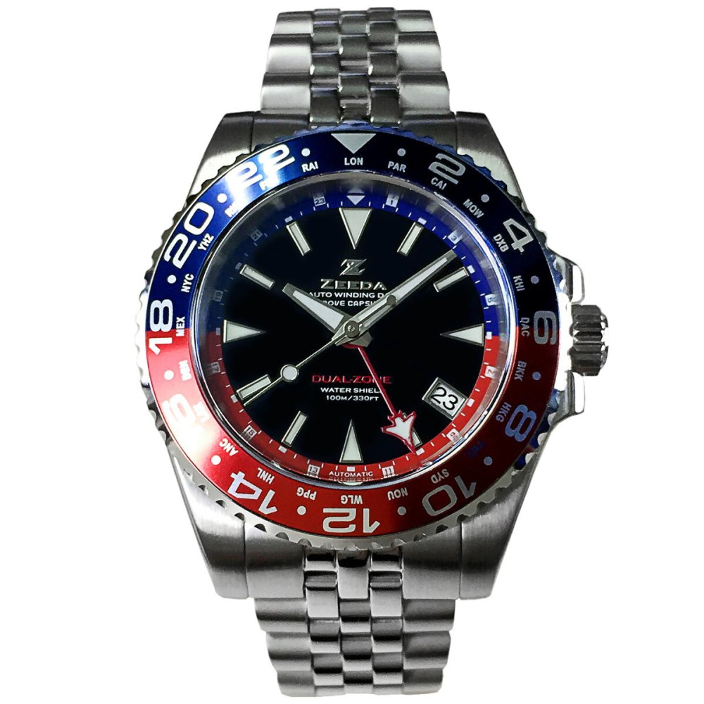 ジーダ ZEEDA デュアルゾーン DUAL-ZONE R＆B 腕時計 メンズ 自動巻き GMT DU-2TN