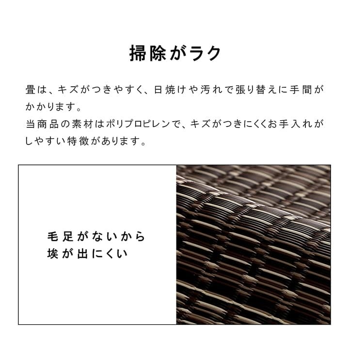 ラグ カーペット 洗える ダイニング 敷詰 丈夫 日本製 国産 除菌スプレー対応 ござ アウトドア ペット 団地間6畳（約255×340cm）