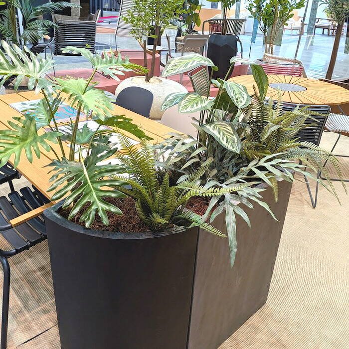 観葉植物 造花 セローム BROWN 全高約70cm 卓上・小型 フェイクグリーン 本物そっくり おしゃれ インテリア 人工観葉植物 アーティフィシャルグリーン オフィス 店舗 ホテル 開店祝い 室内 ミニ フィロデンドロン フェイク