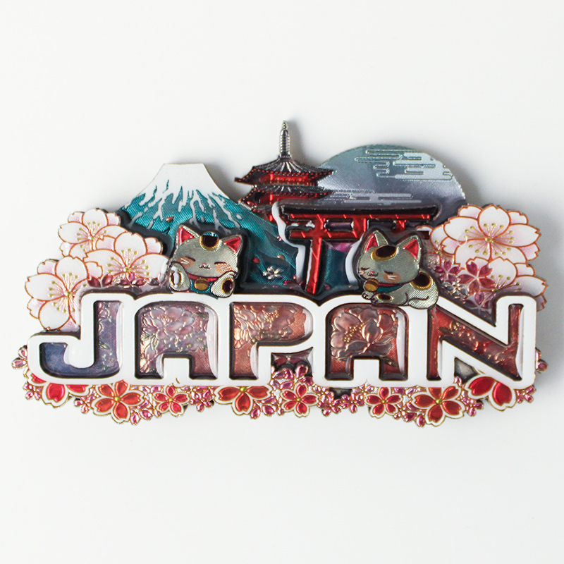 木製フレームマグネット 招き猫 JAPAN 立体マグネット 3D お土産 日本 土産 souvenir JAPAN Magnets ご当地 外国人 スーベニア ジャパン