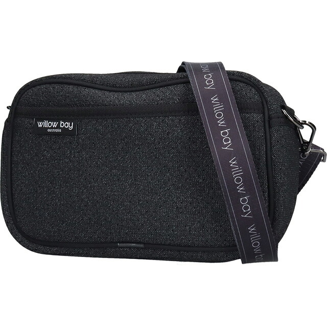 ウィローベイ ショルダーバッグ レディース ブランド WILLOWBAY ラージクロスボディバッグウィズロープ クロスボディ BLACK DENIM