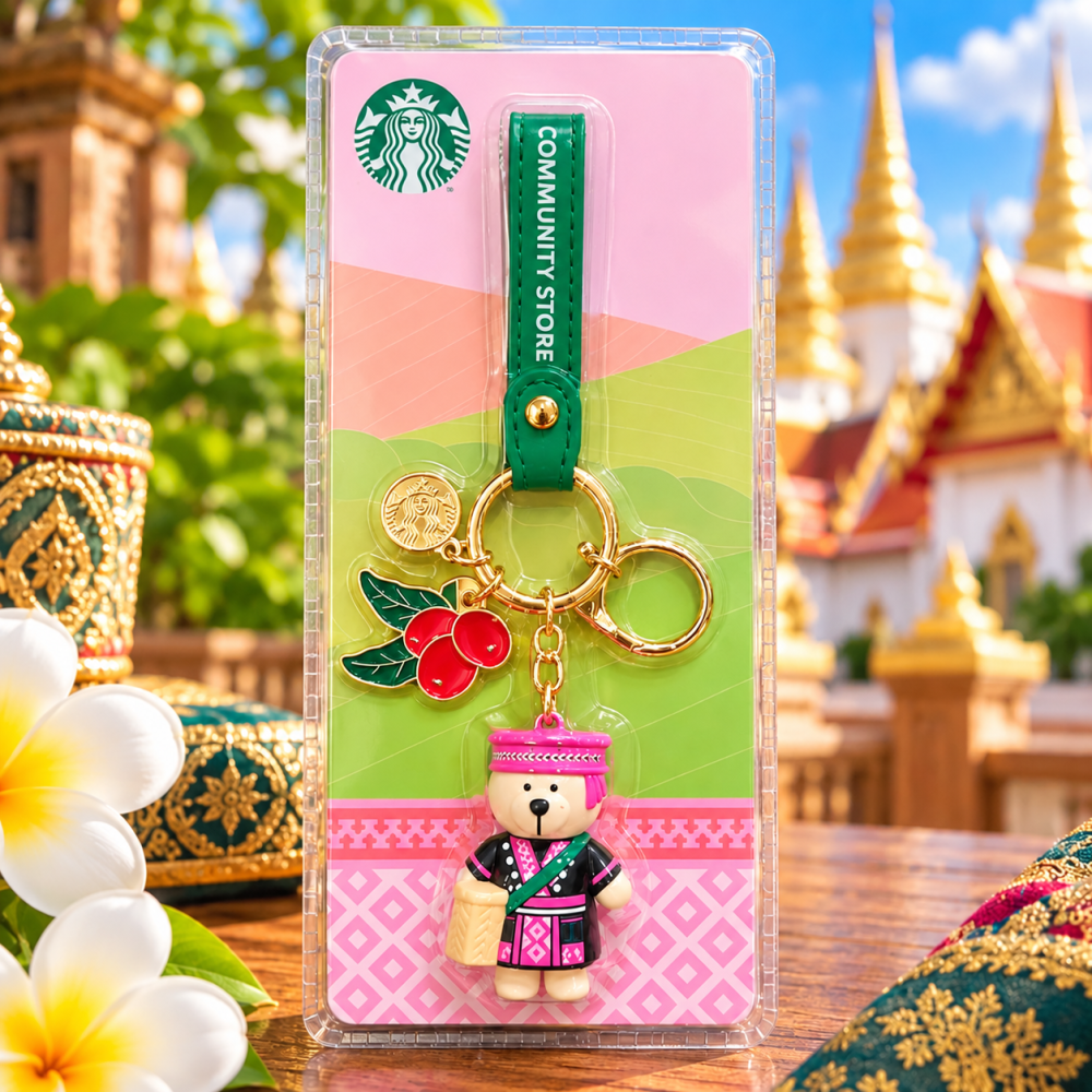 スターバックス キーホルダー ベアリスタ タイ限定 民族衣装 MUANJAI スタバ 海外限定 グッズ チャーム マスコット キーチェーン バッグチャーム おしゃれ かわいい プレゼント