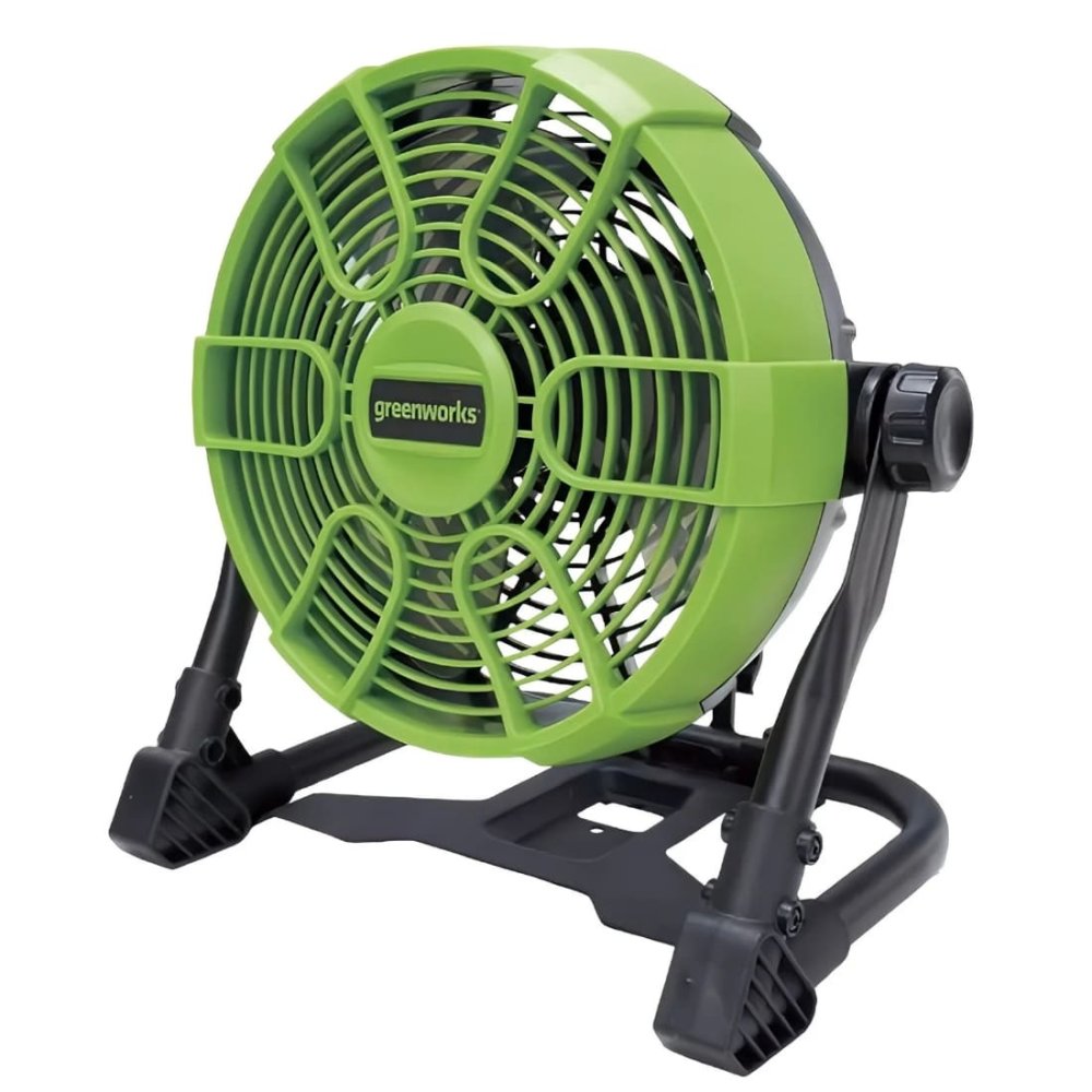 【AC/DC 2WAY】Greenworks 卓上扇風機 ポータブルファン PAG401 24V ハイブリッド DCモーター 5段階風量 360°回転 吊り下げフック アウトドア キャンプ 車中泊 ガレージ ※バッテリー・充電器別売り