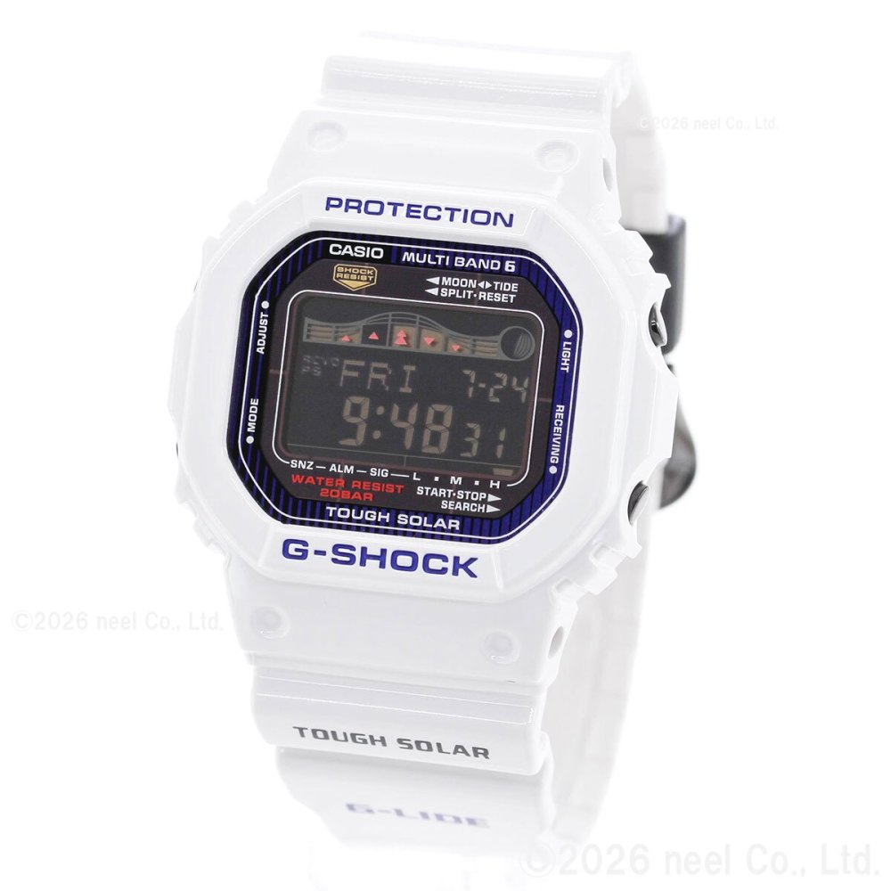 G-SHOCK 電波 ソーラー 電波時計 ホワイト 白 カシオ Gショック Gライド CASIO G-LIDE 腕時計 メンズ デジタル GWX-5600C-7JF