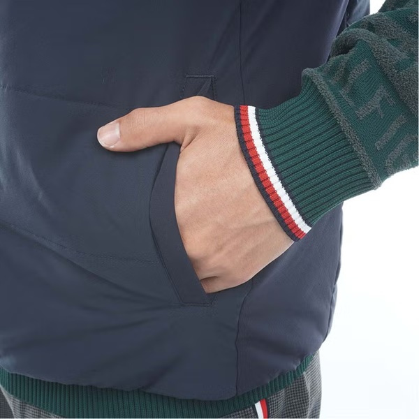 トミーヒルフィガー ゴルフ メンズ ノーカラー 中綿ベスト TOMMY HILFIGER THMA674 2026年秋冬モデル お誕生日祝い お祝い 記念品 お父さん 父の日 彼氏 男性 30代 40代 50代 60代  還暦祝い 敬老の日 人気プレゼント プレゼント