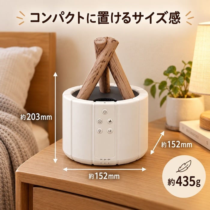 焚き火 加湿器 卓上 上部給水 超音波式 USB給電 アロマ対応 アロマディフューザー 空焚き防止機能 LED LEDライト おしゃれ 炎 ゆらめき タイマー機能 小型 寝室 ベッドサイド