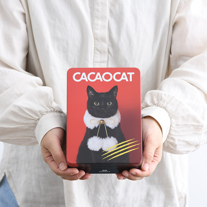 CACAOCAT カカオキャット ミックス缶 14個入り RED NR-03857 ボンボンショコラプレミアムチョコレート/アソート/ギフト プレゼント/北海道/クリスマス/バレンタイン/かわいい猫チョコ/ねこ/DADACA/
