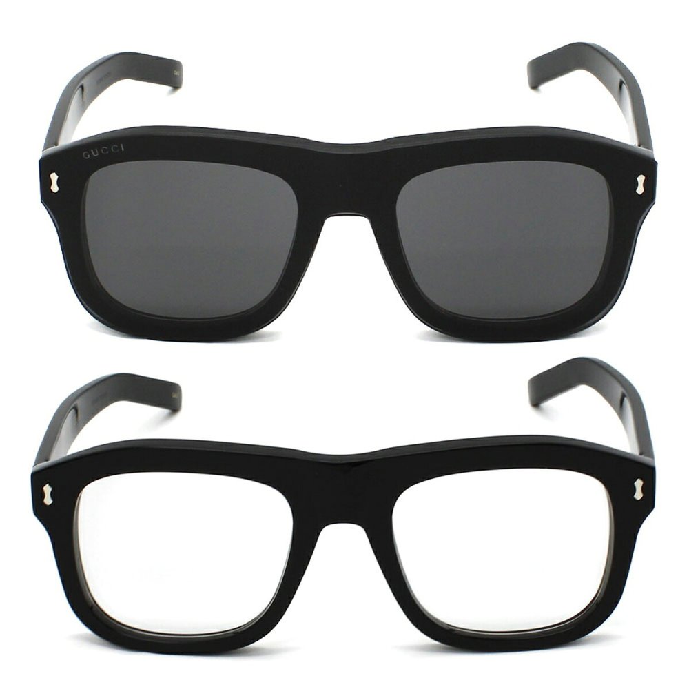 グッチ GUCCI サングラス EYEWEAR グローバルフィット 2WAY UVカット アイウェア パイロット アビエーター / ティアドロップ GG1712S-001 メンズ レディース ユニセックス ブラック+トランスペアレント（クリア） + クリップオン装着時スモーク 国内正規品