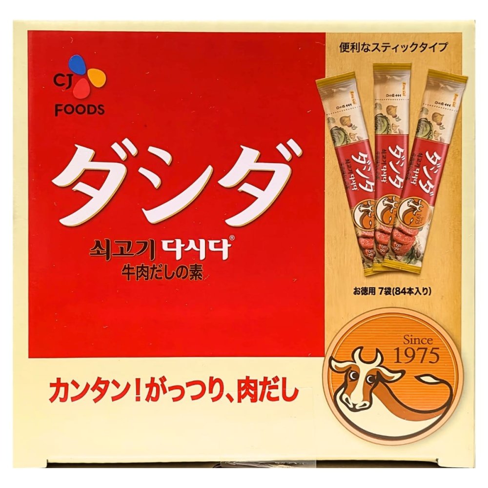CJ 牛肉ダシダ  7袋(84本入り) 牛肉だしの素 便利に使える スティックタイプ いつもの料理を簡単に美味しく 万能調味料 炒め物 スープ 牛丼 どんぶり 鍋に 原産国:韓国 CJ FOODS