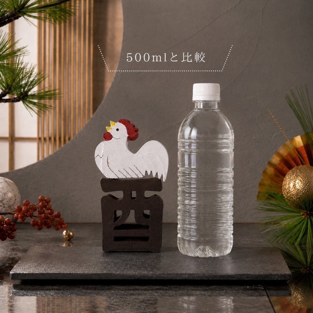 国産ヒノキ 干支の組み木｜酉（トリ）の木製飾り｜色付き｜お正月のインテリア・贈り物